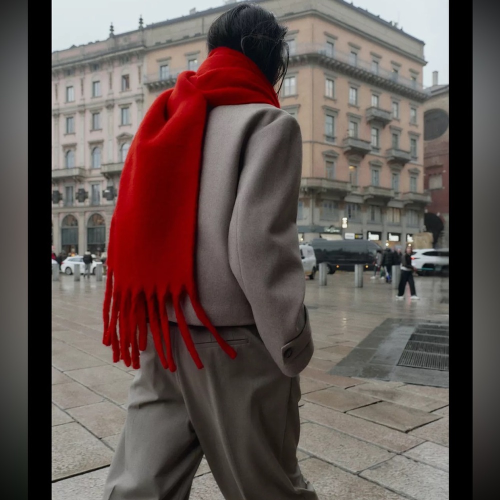 Zara Red Scarf
